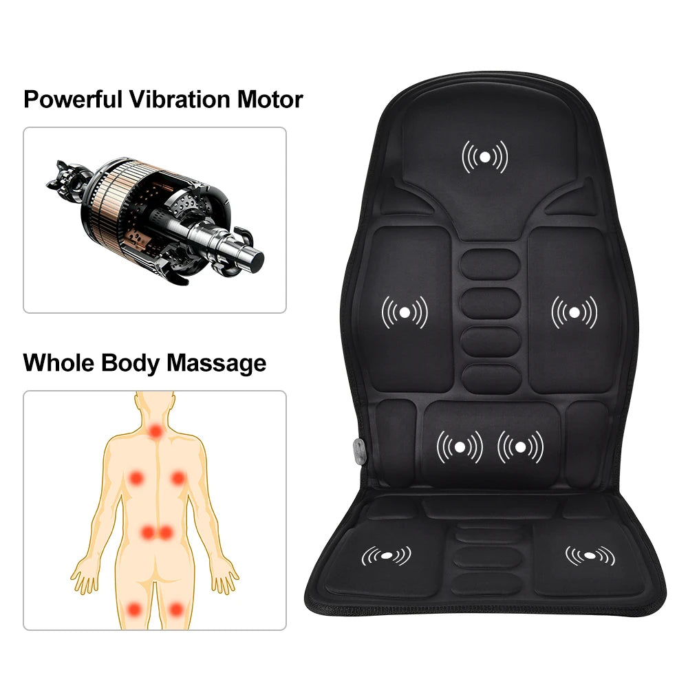 Heated Massage Cushion – Relaxing Vibration for Neck & Back