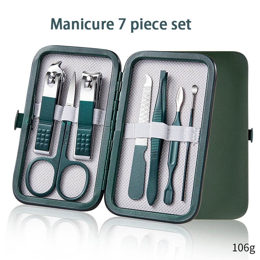 Luxury Manicure & Pedicure Kit – Bright Black Grooming Set