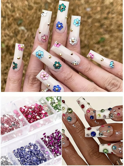 Grid Shimmering Nail Rhinestones – Sparkle & Style Anywhere